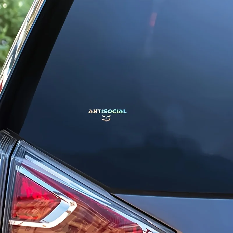 怖いデザインの反社会的ハロウィーンカーステッカー 1 枚 - ガラス、金属、セラミック表面に適しています。