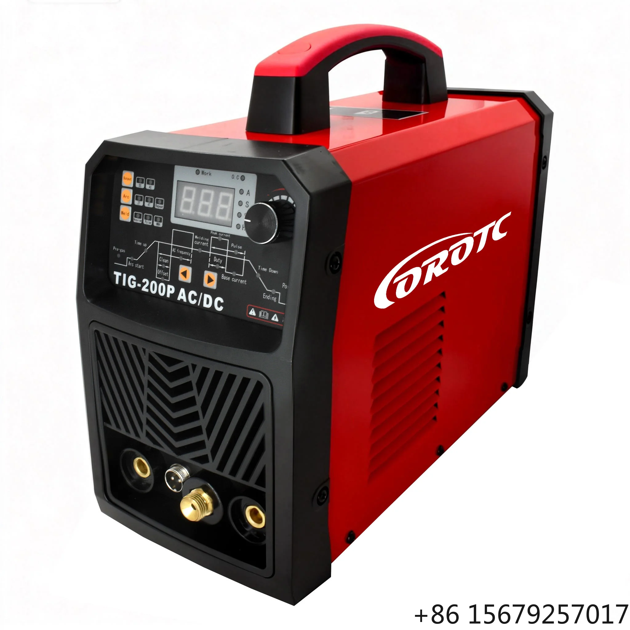 200A AC DC Pulse TIG Welder Digital Inverter Welding Machine 4.5kVA 60% Duty Cycle Aluminum Stainless Steel Metal Fabrication