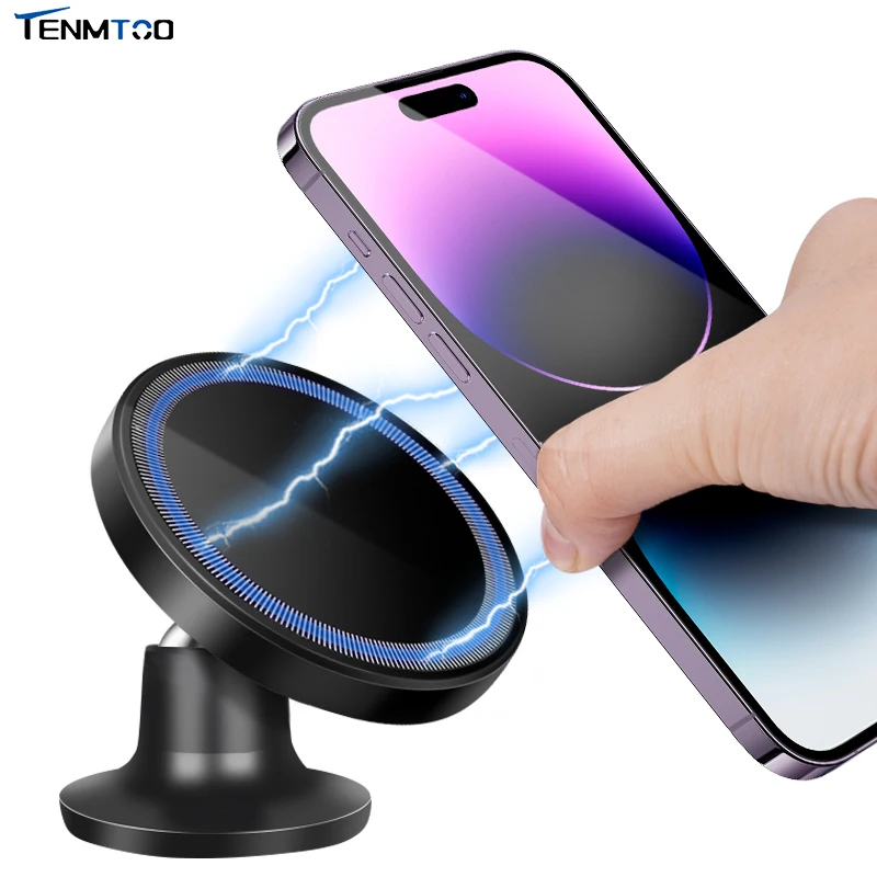 

Tenmtoo for MagSafe Car Holder 360° Rotation Magnetic Phone Holder for Car Dashboard All-Metal Car Phone Holder Fits iPhone 15