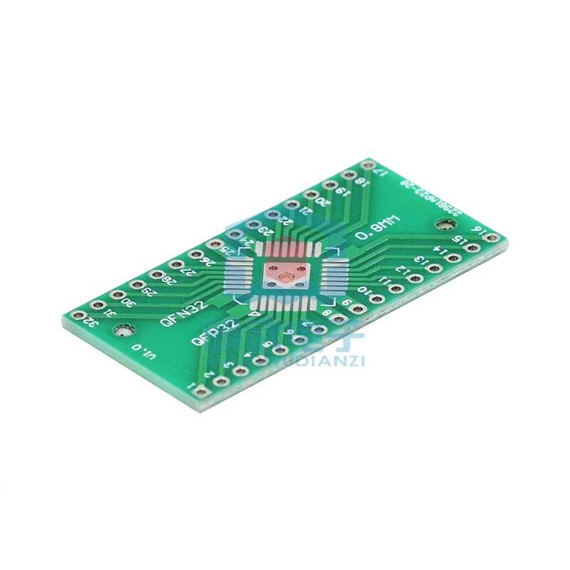 

QFP32 to DIP32 TQFP LQFP EQFP adapter board 0.8mm pin spacing decoupling filtering