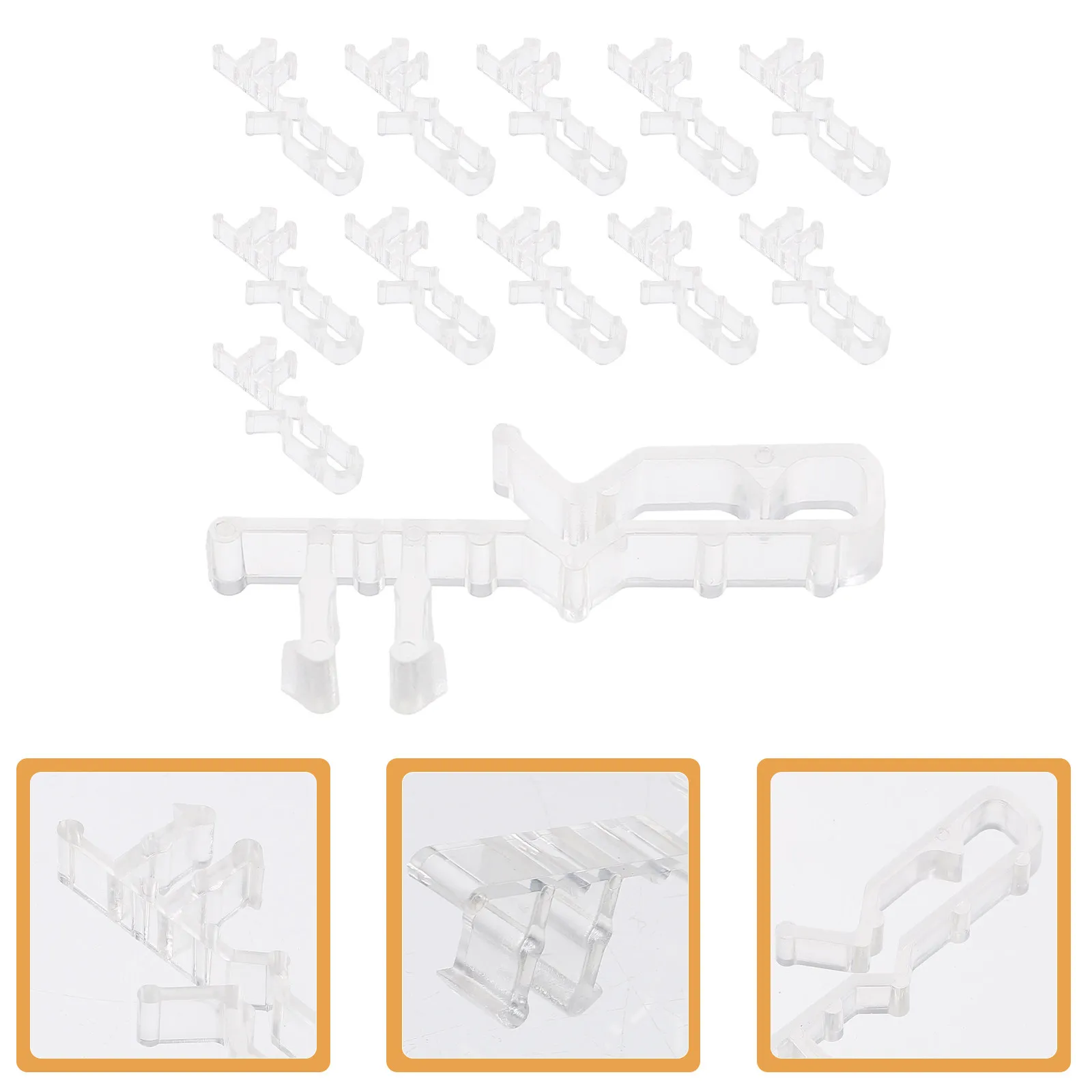 12Pcs Clear Valance Clips for Blinds - Hidden Transparent Blind Valance Replacement Clips Secure Hold Lightweight Easy Adjust
