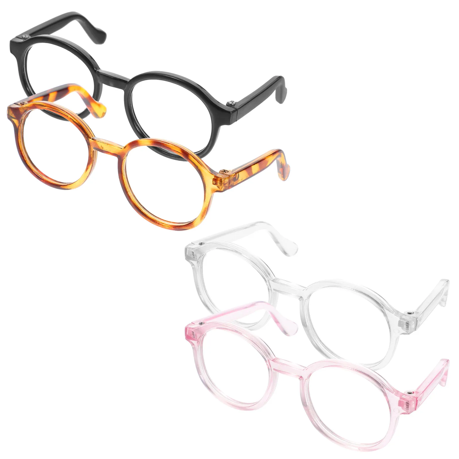 

4pcs Pet Glasses Round Decorative Dog Cat Sunglasses Reusable Lightweight Plastic Material Party Cosplay Props Supplies Dog