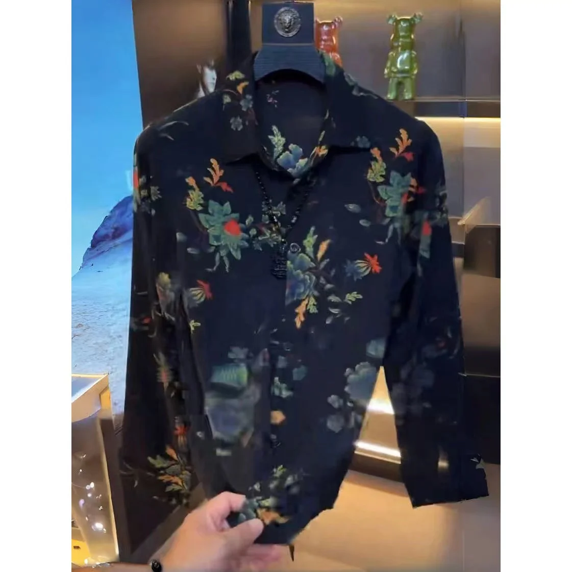 

Faionable повседневный мужской топ irt весна-осень Sli однотонный облегающий топ с воротником из полиэфирного волокна длинный све обычной длины