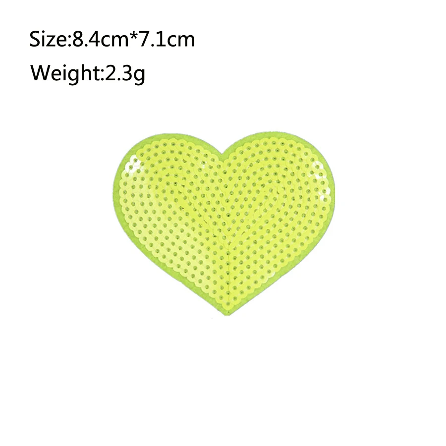 1X Sequin Heart Patches For Clothing Thermoadhesive Iron On Patch DIY Sewing Clothes Dress Applique Badges Stickers Accessories