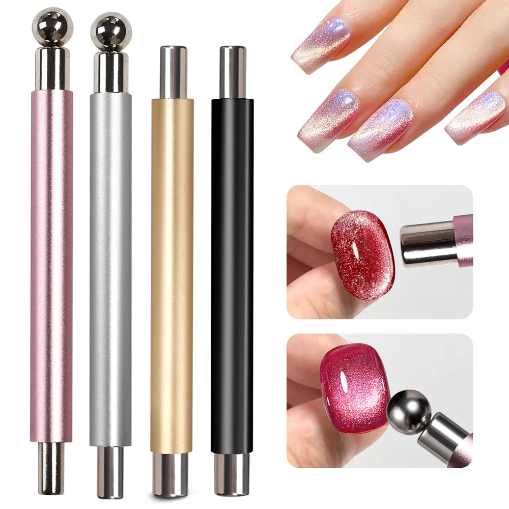 

Nail Art Nail Magnetic Stick Cat Eye Magnetic Ball Aluminum Handle Cylindrical UV Gel Magnet Tools Double End Nail Design Tools