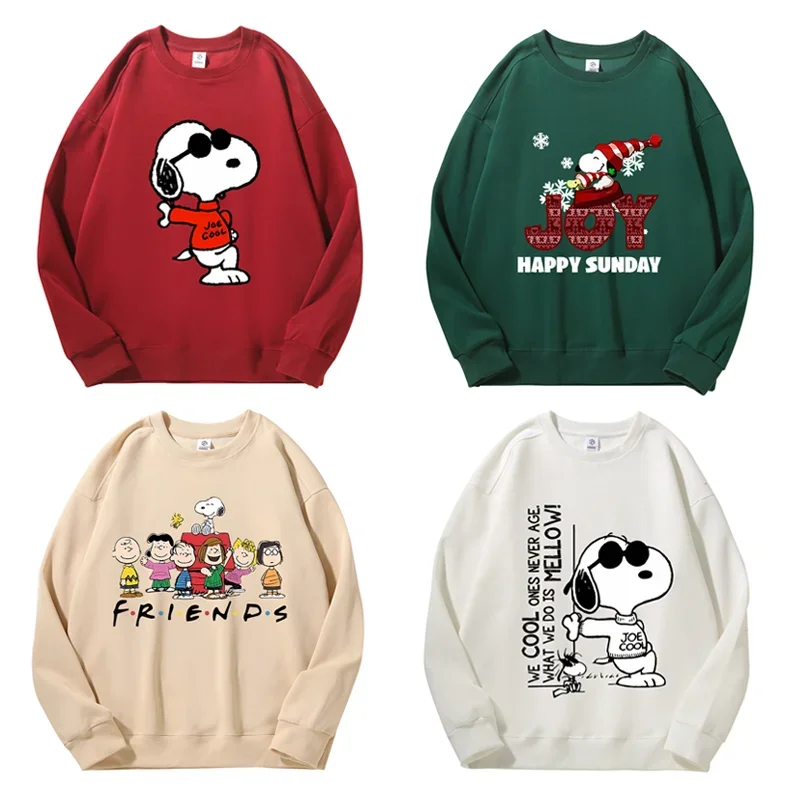 Felpa Snoopy girocollo primavera autunno nuove donne uomo Anime Cartoon moda top spalle scoperte pullover maniche lunghe regalo
