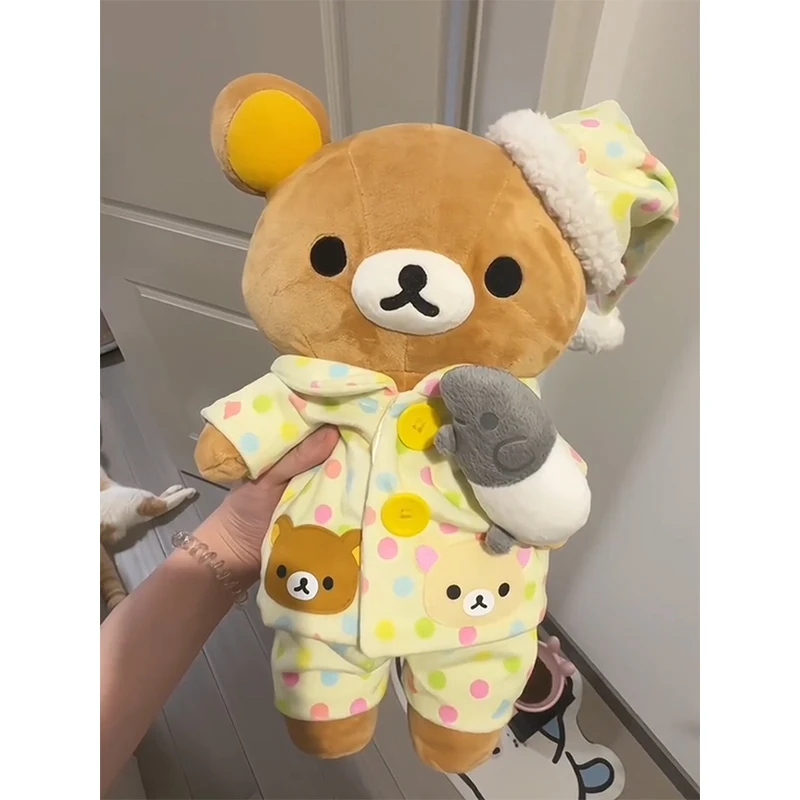 Kawaii Cartoon Rilakkuma Pajamas Doll Plush Toys Pillow Bedroom Sofa Ornament Cotton Children Birthday Gift Girl Christmas Gift