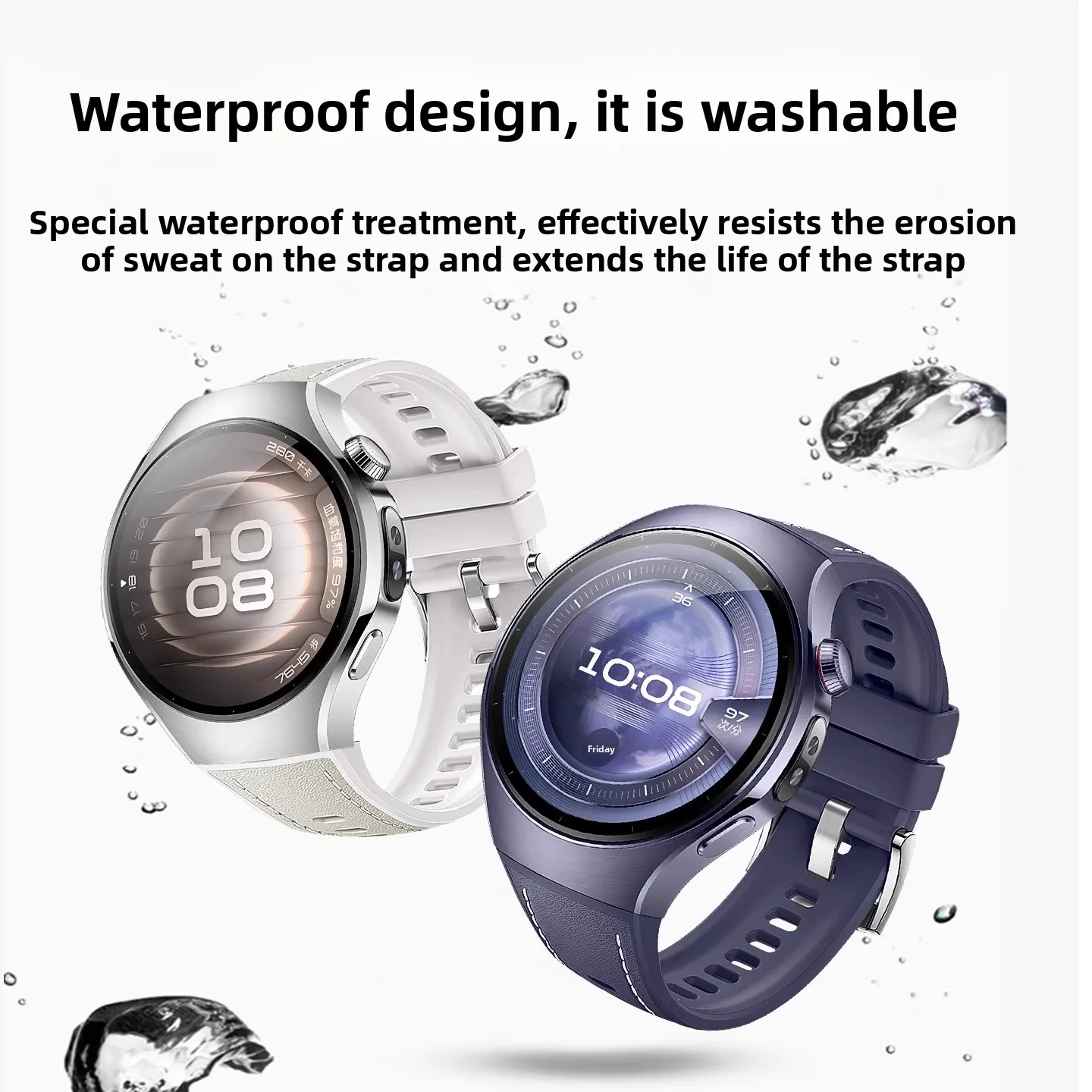 الفلور المطاط حزام لهواوي ساعة ذكية 5 42 مللي متر الهاتفي 46 مللي متر الطلب الصحافة نوع الإفراج السريع الفرقة الرجال النساء سوار إكسسوارات