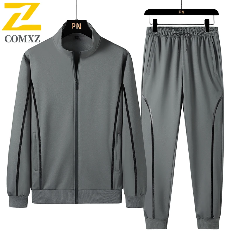 

2025 Fashion Men's Tracksuit Autumn Jogging Fitness Set 2-piece Jacket+sports Pants Set Casual Men Windproof Sportswear 8xl Size