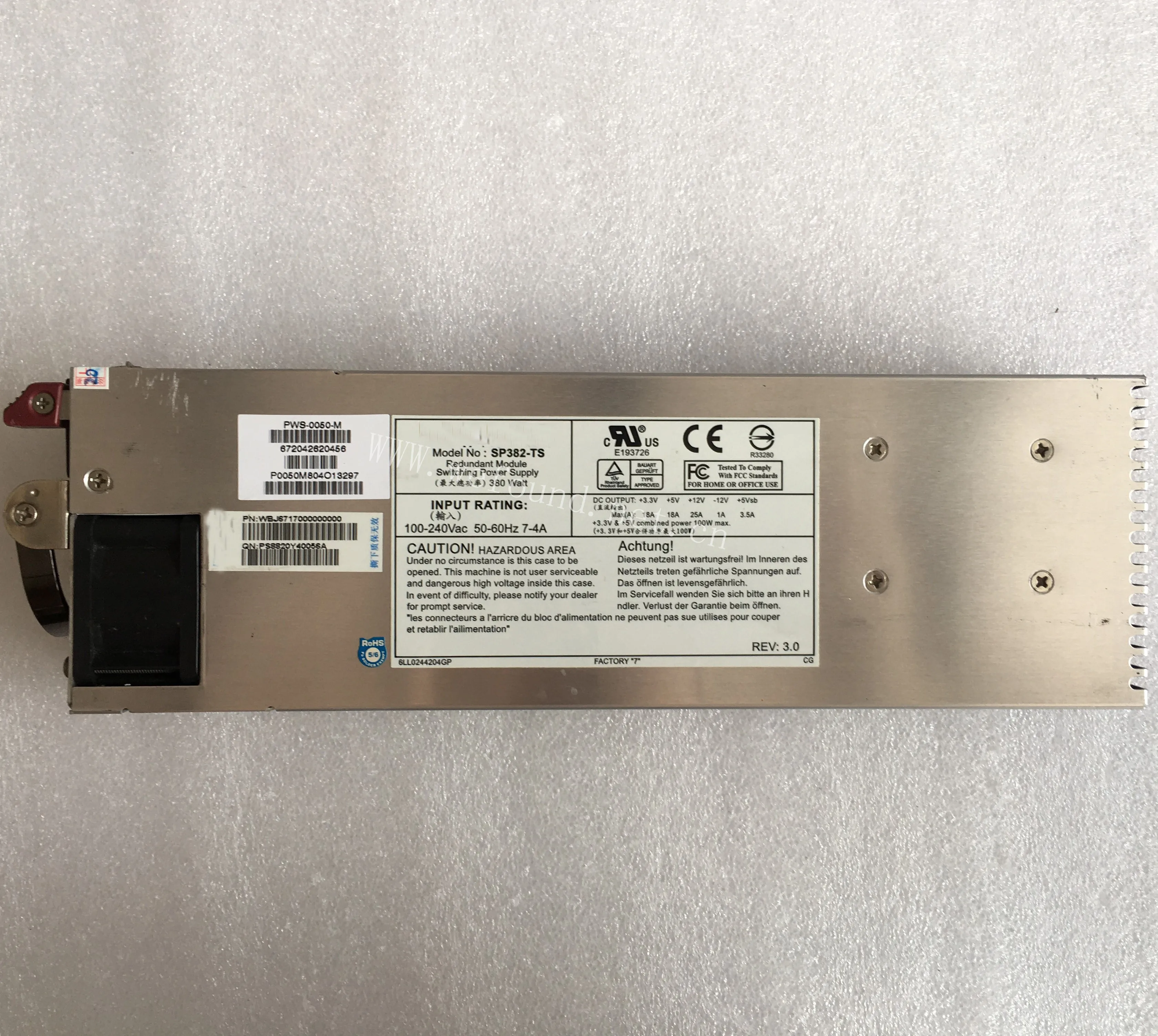 اختبار 100% لإمدادات الطاقة لـ IPC SP382-TS 380W PWS-0050-M يعمل بشكل جيد