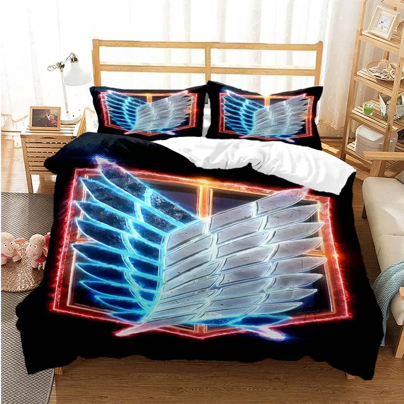 

Attack on Titan Fashion Digital Printing Bedding Set Duvet Cover Comforter Bed Single Twin Full Queen Youth Kids Girl Boys Gift