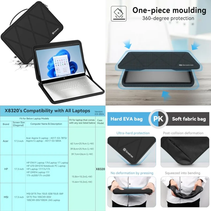 Hard EVA Protective Sleeve Case Compatible for 17.3 inch Envy Laptop 17t/17, OMEN 17, HP 470 G9/G10 Notebook PC, HP Laptop 17/1