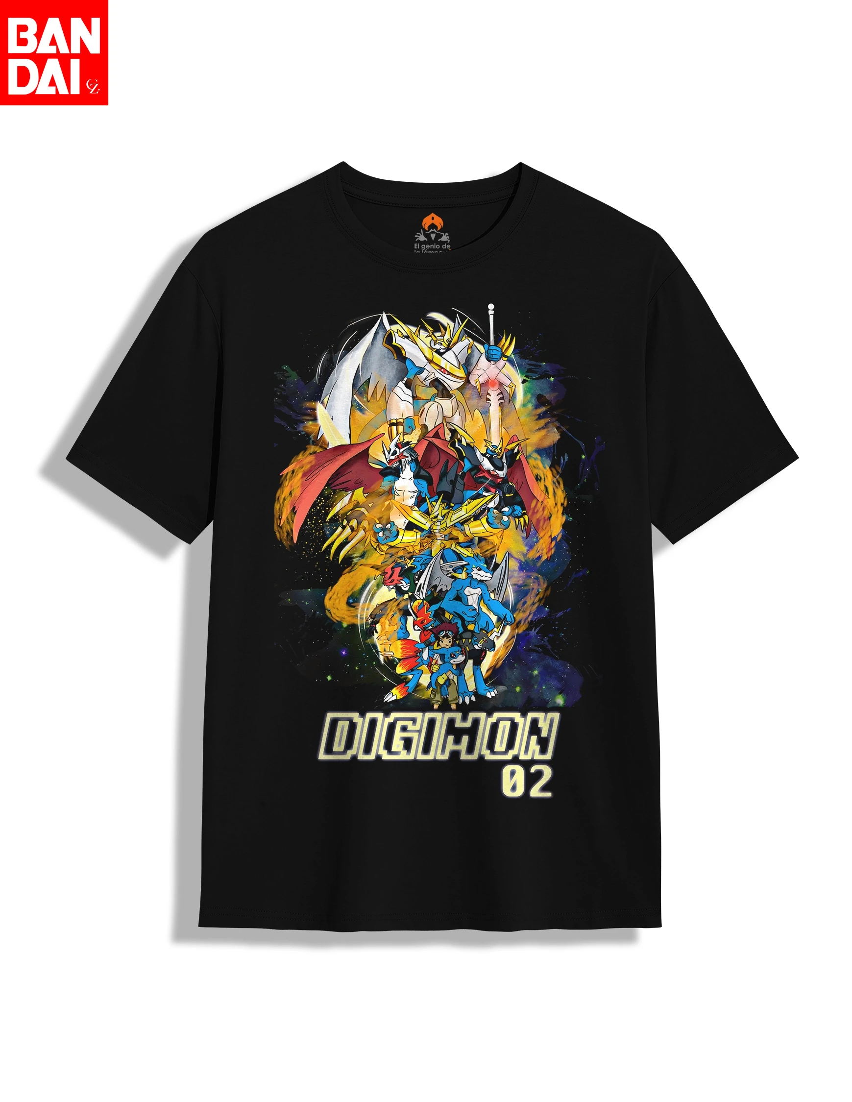 Camiseta Oversize Vintage Lavada de Algodón para Hombre, Estilo Streetwear Anime, Digimon Adventure Takaishi Taka Angemon Patamon, Verano 2026