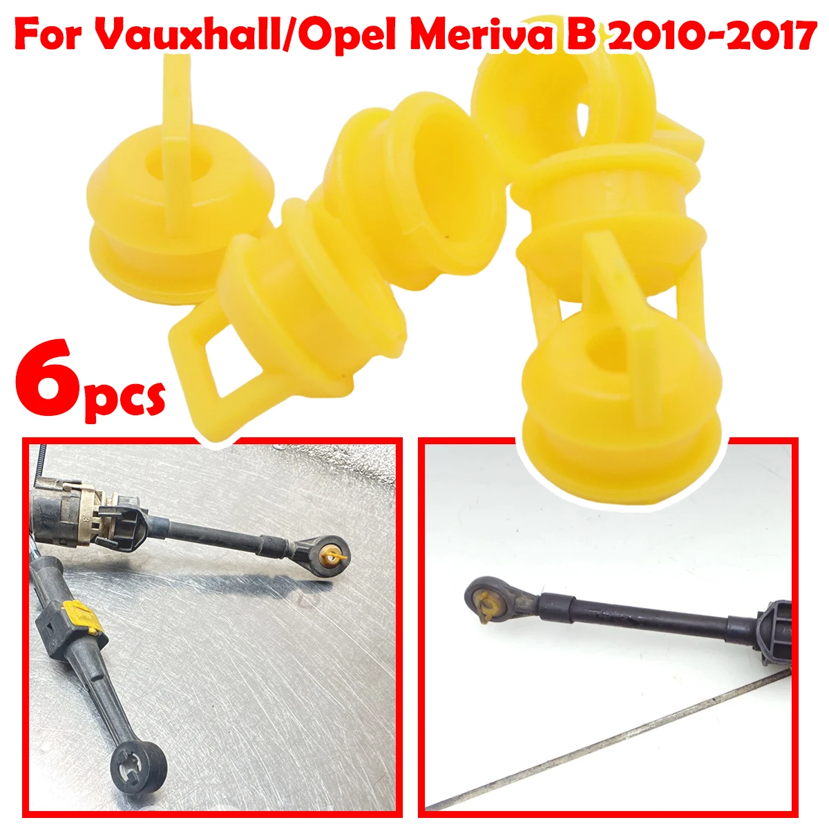 

6pcs For Vauxhall Opel Meriva B 2010-2017 AT Shift Cable Bushing Linkage Rubber Sleeve Bands Grommet Clips Wear-resistant New