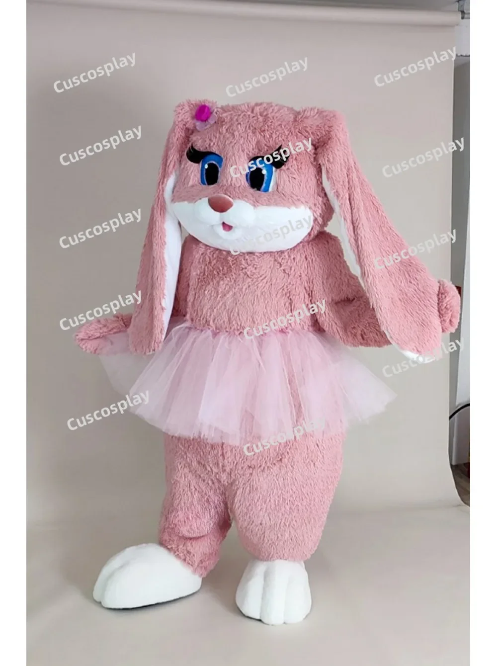 

Pink Cute Rabbit Easter Bunny Dress Halloween Mascot Costume Animal Cartoon Character Outfit Suit Birthday Gift Party Events
