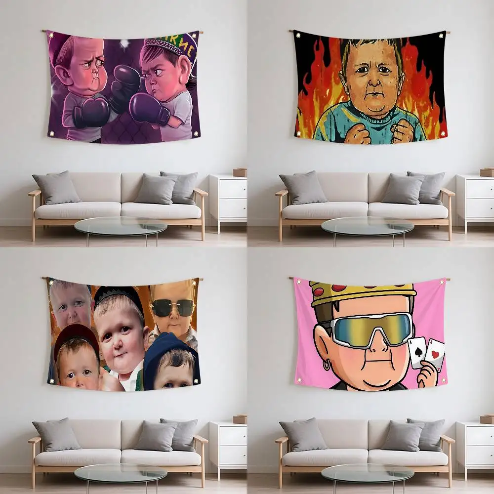 لافتات علم Hasbulla لمشاهير الإنترنت الروسية، جراج السيارة، نسيج العلم، المرآب، ديكور خارجي لغرفة النوم #1