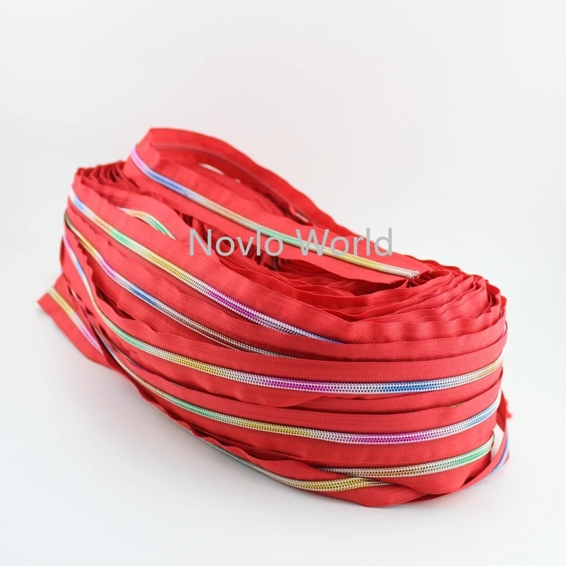 10 yards test 7 colors high-grade nylon zipper chain 5# nylon teeth colored teeth for clothes luggage bag accessories