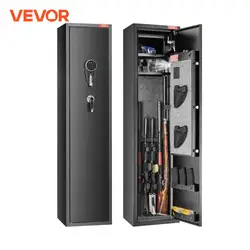 VEVOR Coffre-fort pour 5 fusils, coffre-fort pour fusils avec clavier numérique et serrure, armoire de rangement pour armes à feu avec casier de rangement intégré, étagère de rangement amovible pour armes d'épaule et p