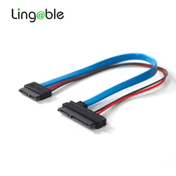 Lingable SATA 5V Cable Serial ATA 22Pin 7+15 Female to Slimline SATA 13Pin 7+6  Female F/F Connector Extension Conterver  30CM