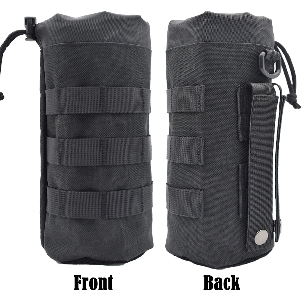 Taktische MOLLE-Flaschentasche für Reisen, Sprots Molle-Wasserflaschenhalter mit Kordelzug oben offen und Netzboden – Detail 7