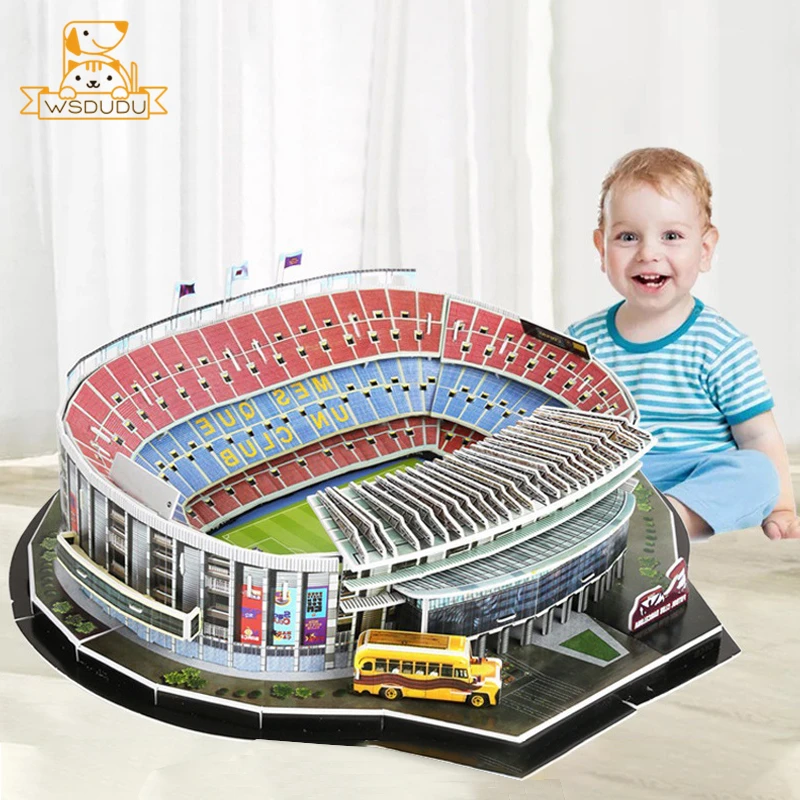 3D Football Field Puzzle Soccer Court Building Block Stadium Construction Toy Pitches Jigsaw Model Decor Assemble Game Kid Gifts