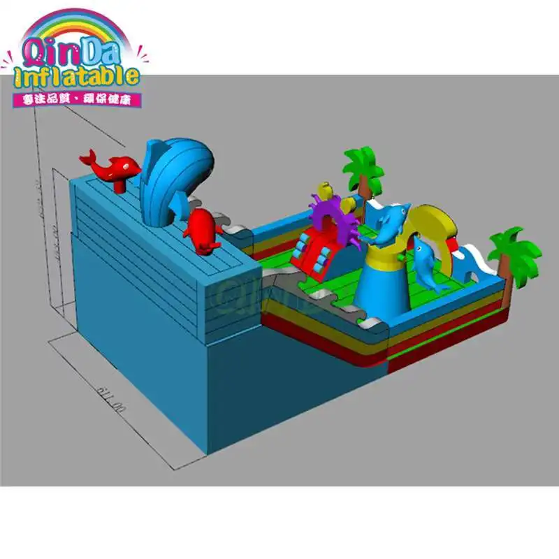 Giant Inflatable Jumping Castle With Slide ,Bouncer Inflatable Amusement Park