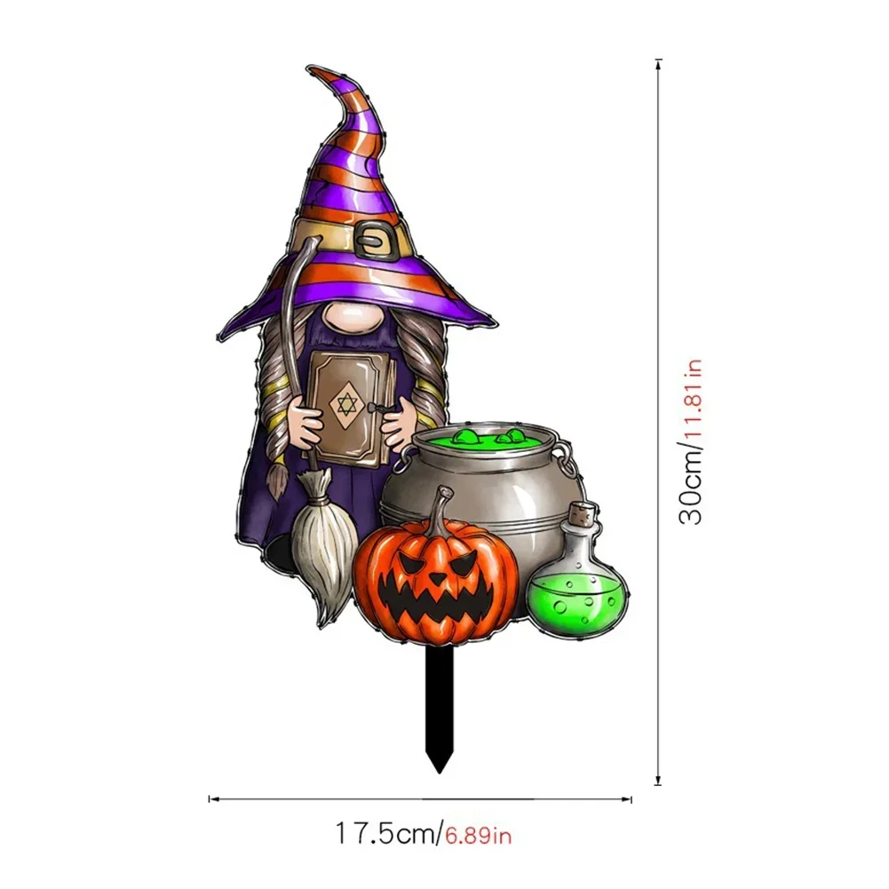 3D Halloween Witch Yard Sign Acrylic Ground Decoration Halloween Witch Yard Sign Ground Decoration - Enhance Your Outdoor