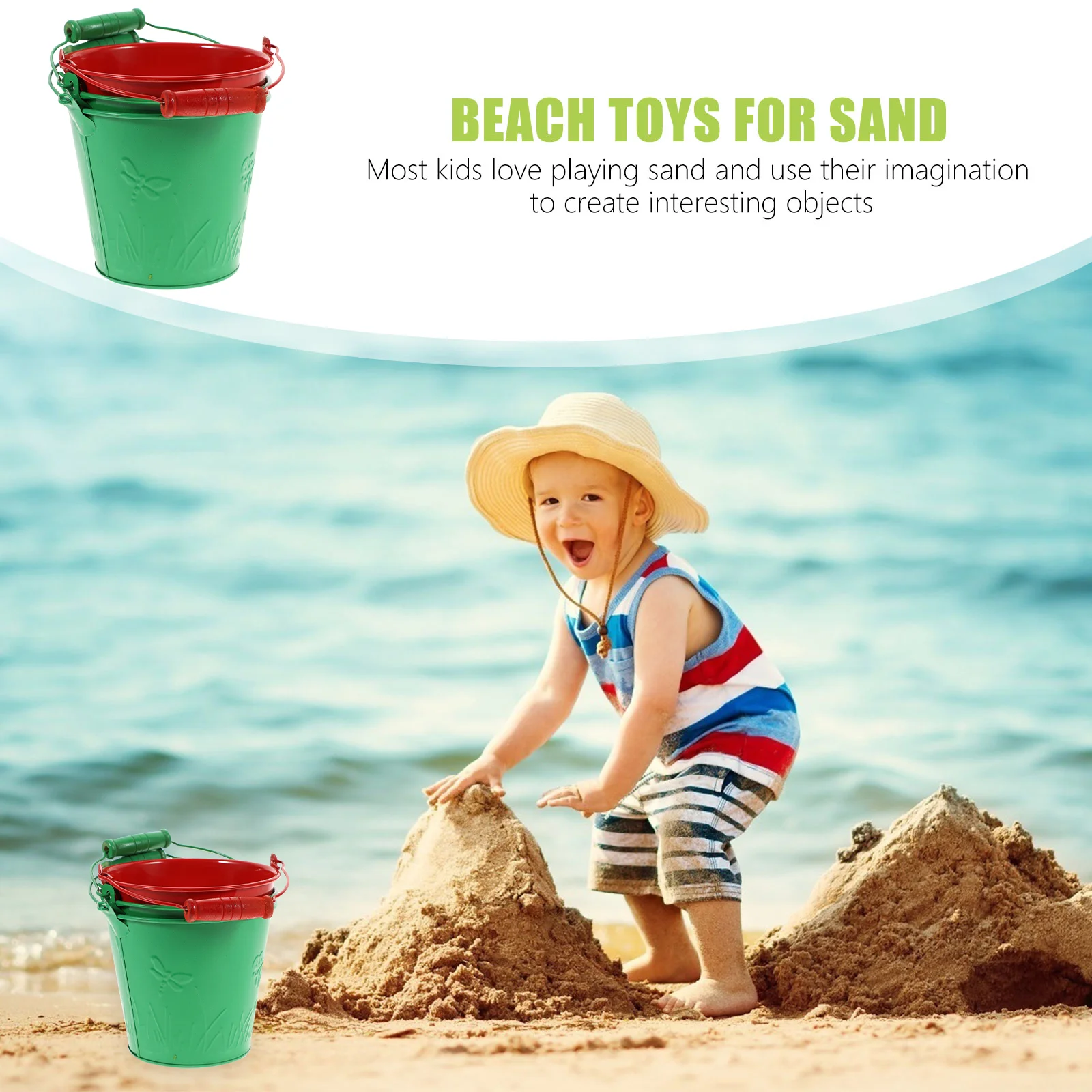 3Pcs Portable Sand Buckets Multi function Beach Toys Random Color Kids Accessory Strong Rustic Design Safe Premium