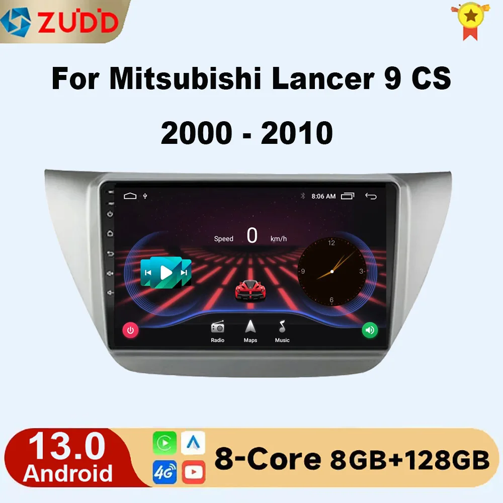 

Android 13 Carplay Car Radio for Mitsubishi Lancer 9 CS 2000-2010 multimedia player GPS Navigation 2din autoradio 8core 8G+128G