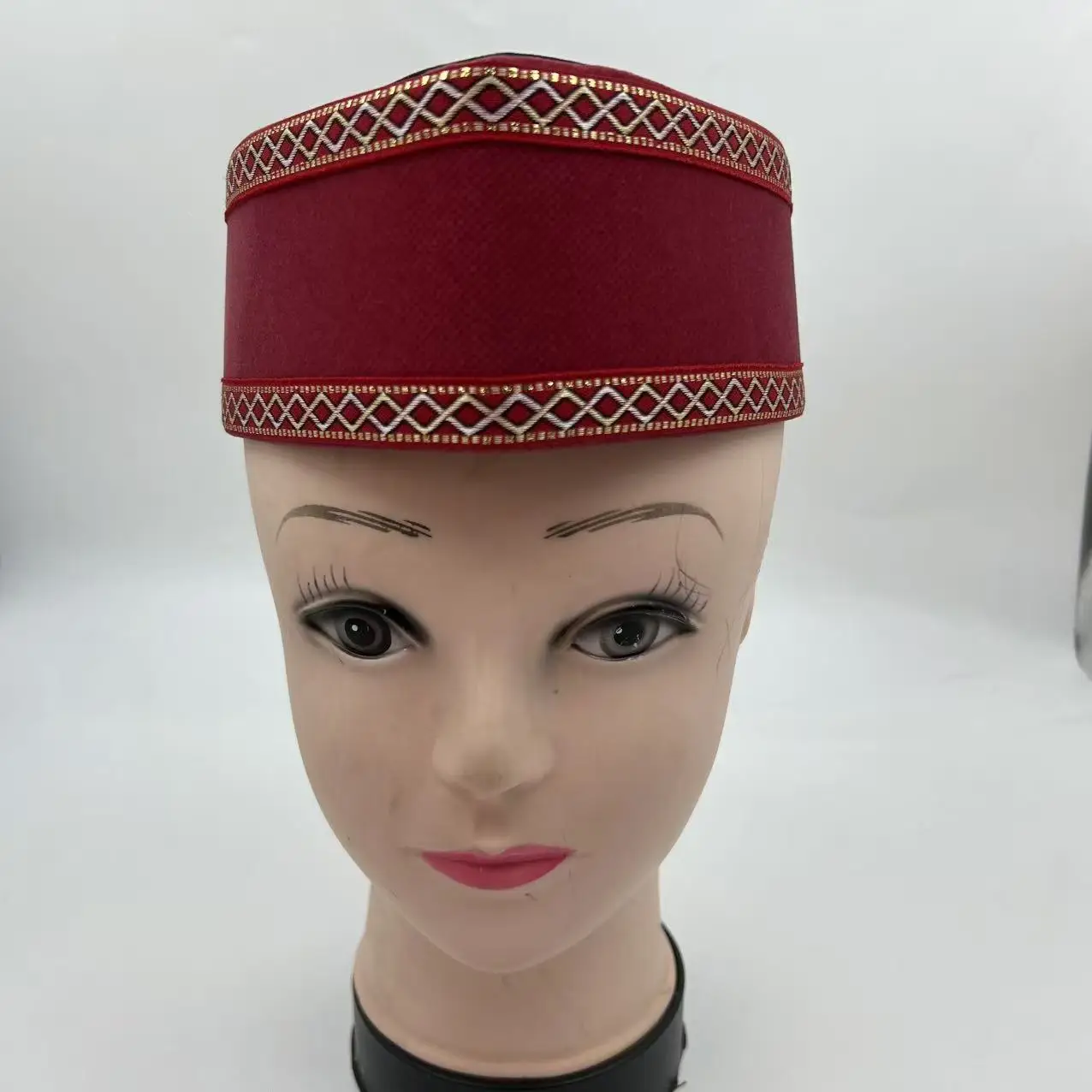 شحن مجاني قبعة قارب ماليزية قبعات إسلامية للرجال ملابس ضريبة تركيا قطن كيبا إسلامي كوفي أحمر للحفلات توبي 03619