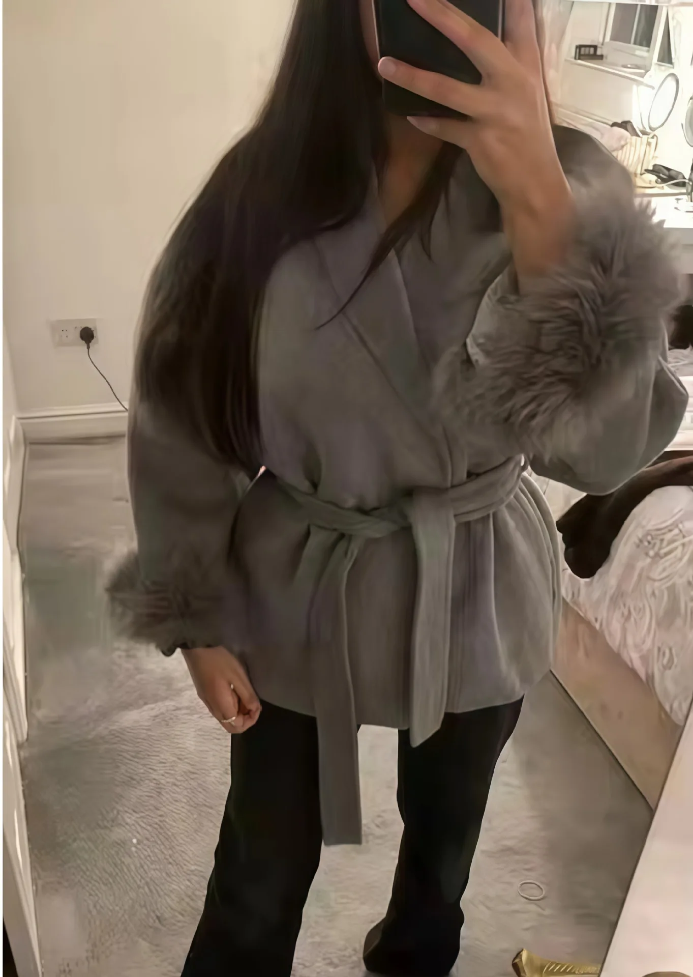 

Новинка 2023 года, осенне-зимнее модное повседневное мягкое свободное однотонное шерстяное пальто с лацканами, элегантная атмосфера, модная верхняя одежда