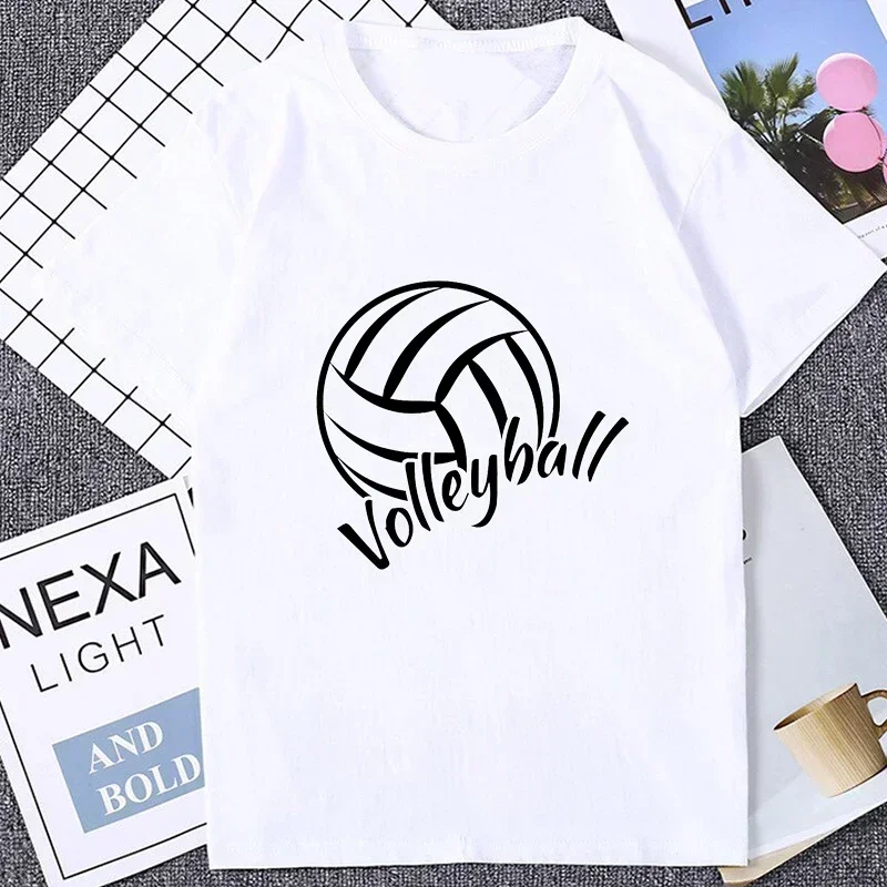 Colorful Volleyball Short Sleeve Women Tshirt Harajuku Cute Colorful Ball Print Comfortable Man T-shirt Casual Fashion Loose Tee