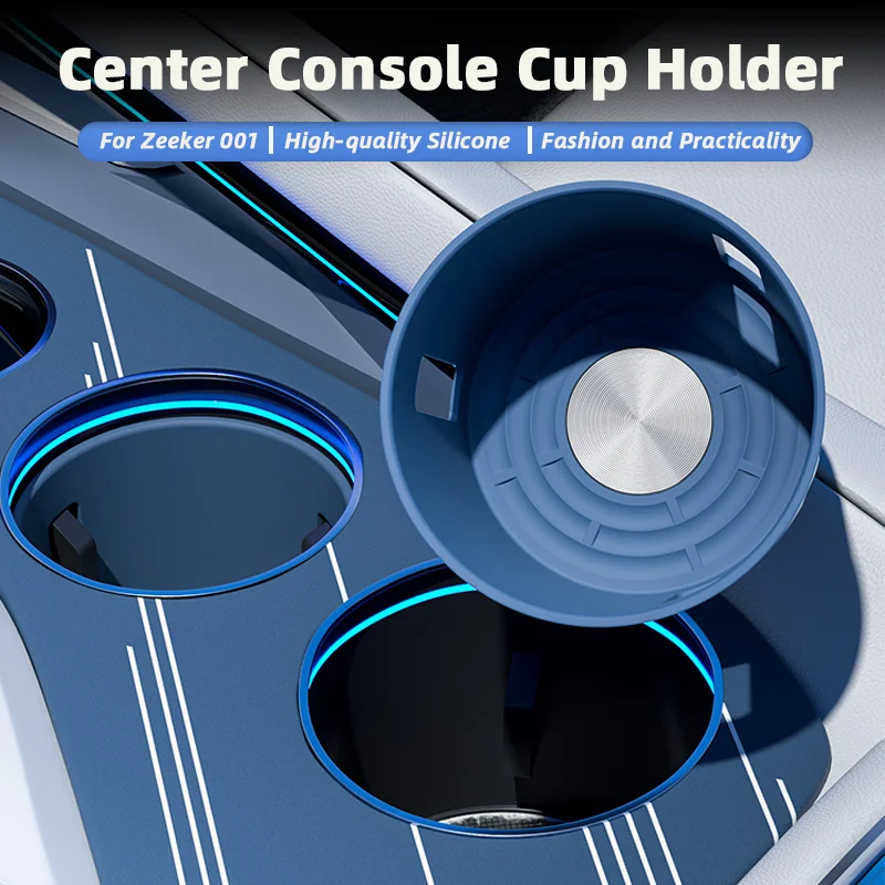 Silicone Cup Holder Sleeve for Zeekr 001 (2021 - 2025) - Center Console Interior Modified Accessory