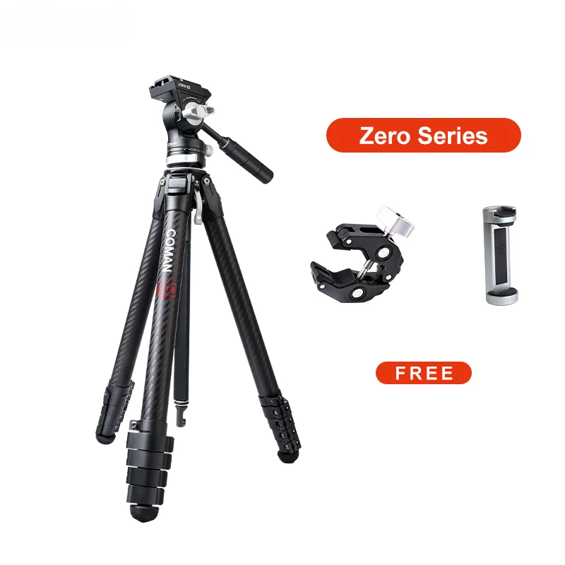 V Professional Camera Video Tripod Carbon Fiber Tripod Lightweight Travel Tripod for Film Making