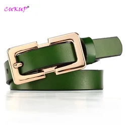 Ceinture rétro en cuir véritable pour femme, boucle dorée, ceinture fine en métal pour femme, jean, doux, environnemental, filles, LDDavid, approche, 1.5cm de large