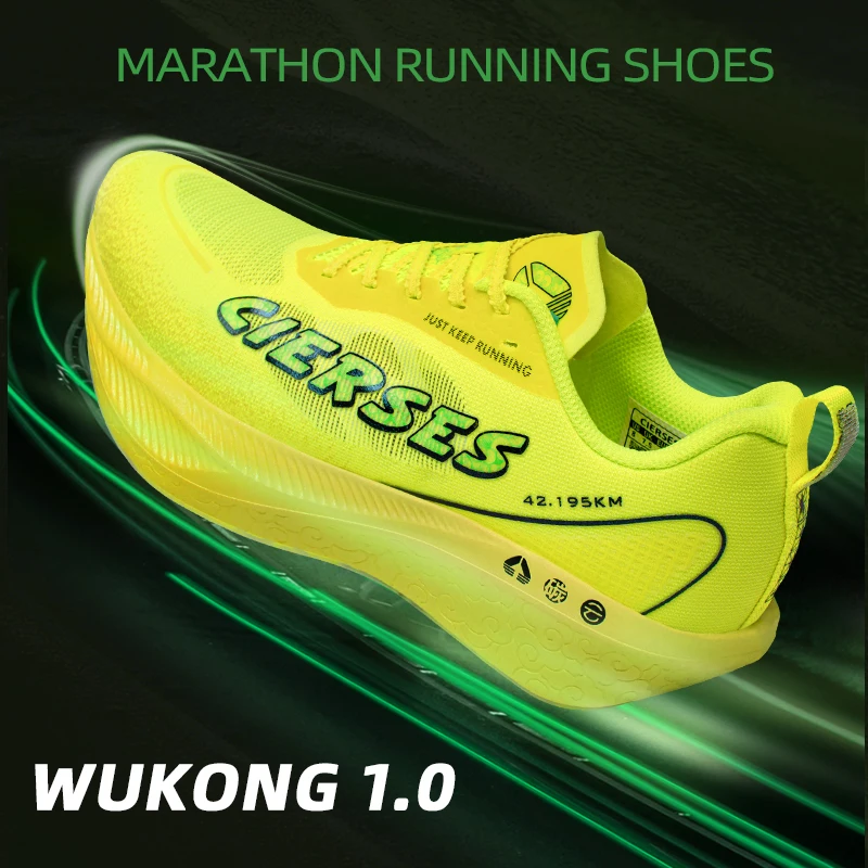 CIERSES WUKONG1.0 Marathon Carbon Plate Men  Racing  Running Shoes Breathable Air Cushioning Non-Slip Sneakers  2434