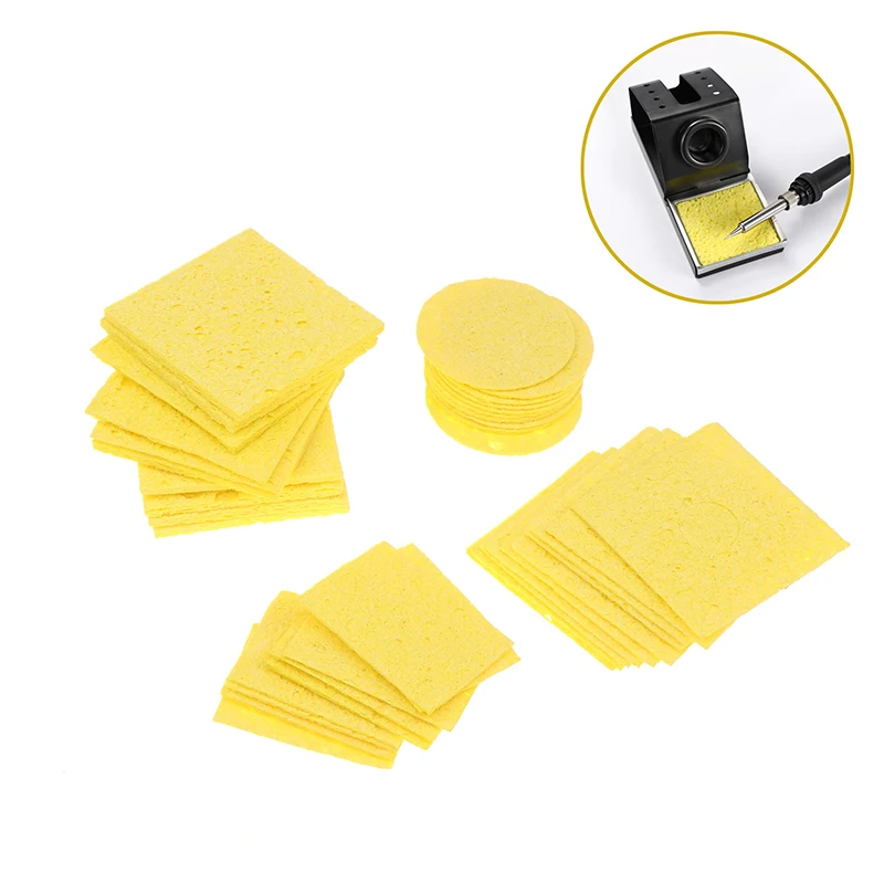 

10Pcs Soldering Iron Tips Cleaning Sponge High Temperature Enduring Condense Sponge For Welding Tips Cleaning Tools