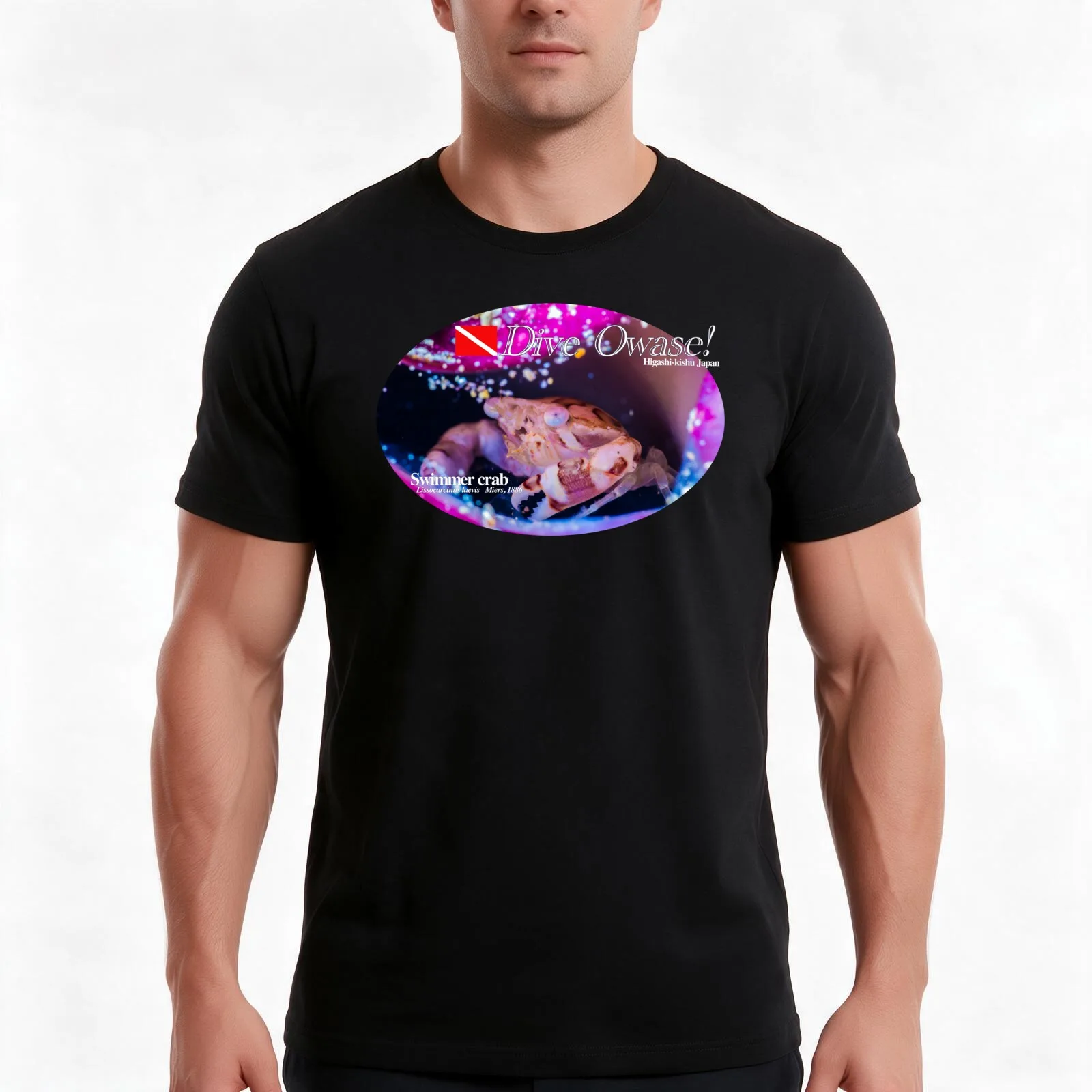 Dive Owase! Cute Swimmer crab print T-Shirt Summer Casual Cotton Tee Oversized Streetwear Tops Vintage Graphic Print