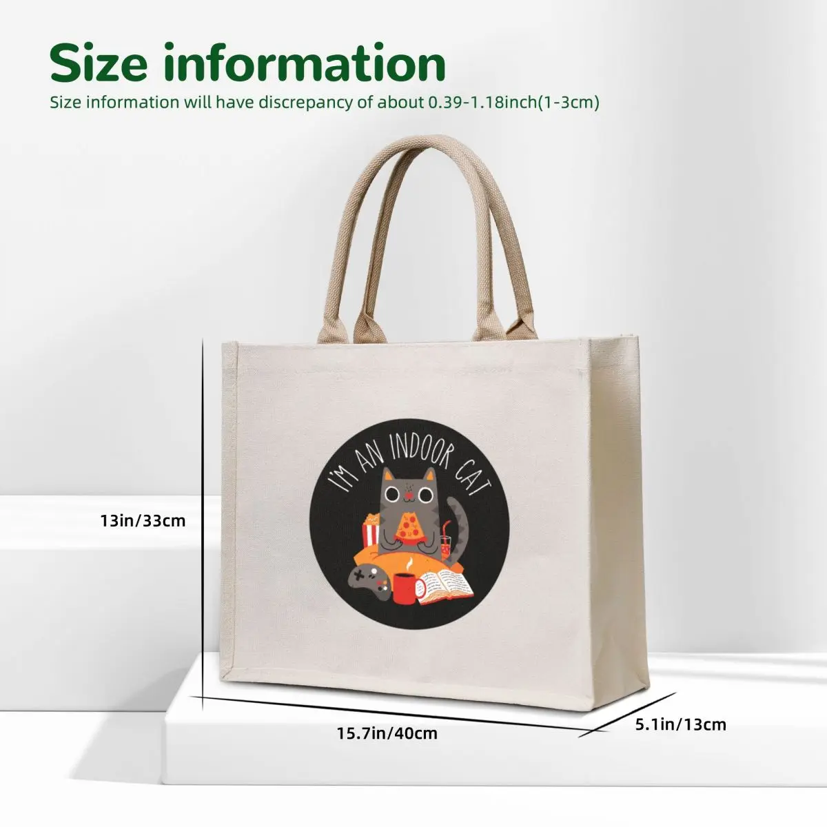 Indoor Cat Tote Bag cute tote bag Canvas bag sac pour femme