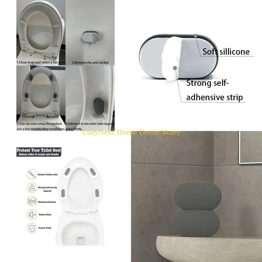92MF 5Pcs Bathroom Hardware Stabilizers Secure Toilet Seat Positioning Anti Shake Pad For Bidet Safety Plastic Parts