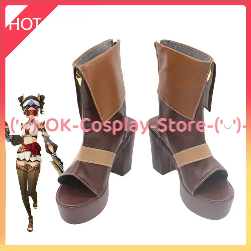 

[Custom Made] Game Genshin Impact Sumeru Cosplay Shoes PU Leather Shoes Halloween Carnival Boots Cosplay Props