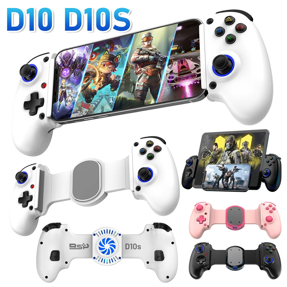 D10 D10S Stretching Cooling Game Controller Bluetooth-Compatible For SWITCH/Android/Apple IOS Tablet /PS3/PS4 ForXBOX Gamepad