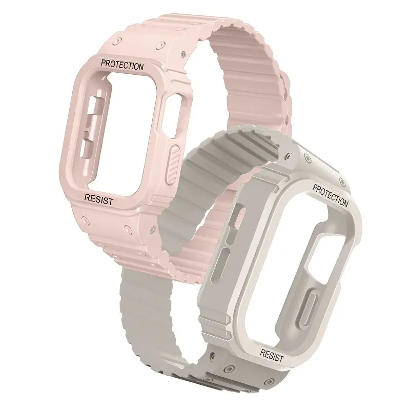 

Magnetic Integration Band with Case for Apple Watch 49mm S10 42 46mm 45 44 42 41 40mm Sport Silicone Strap Cases for iwatch Band