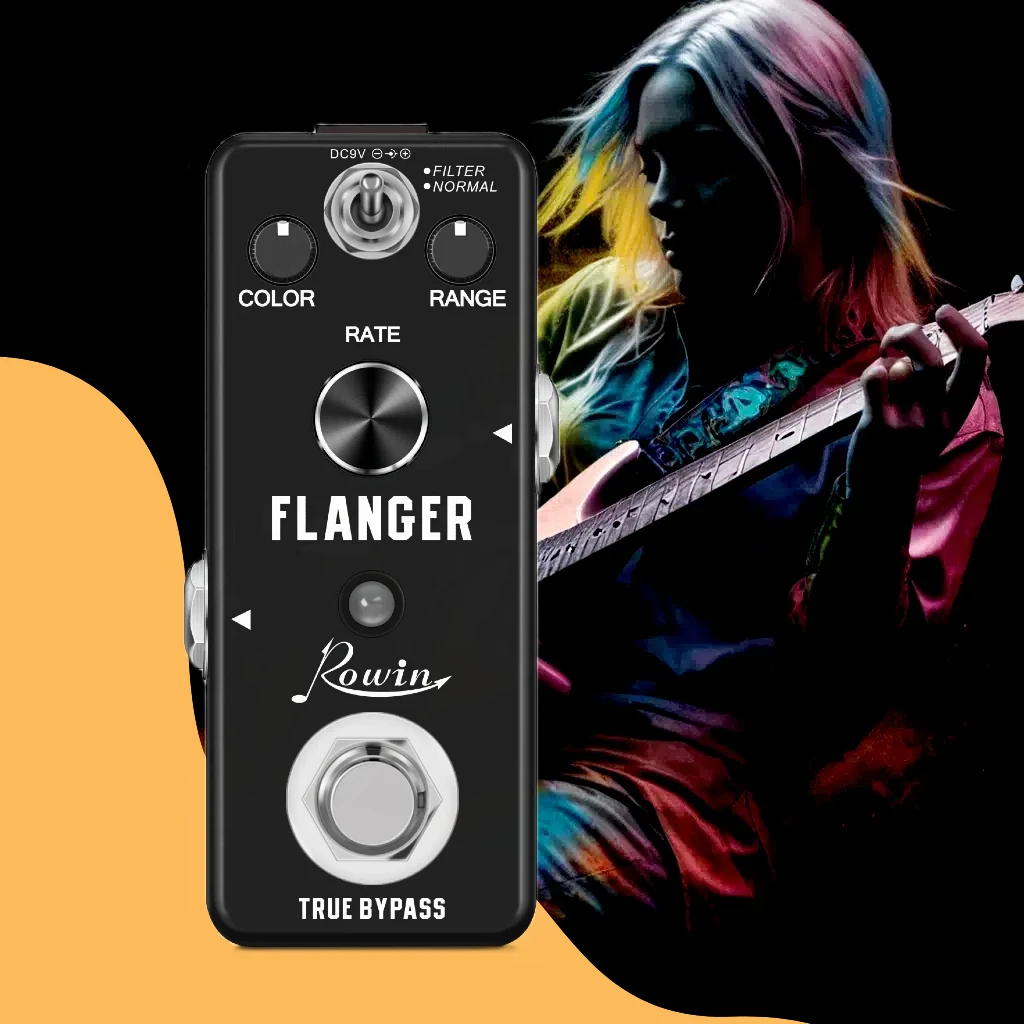 Rowin- Analog Flanger Guitar Pedal Classic Metallic Psychedelic Sounds 2 Modes Flanger Effects With True Bypass