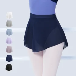 Women Ballet Skirts Dance Short Skirts High Slit Skirt Ballerina Adult Teen Ballet Dancing Dress Soft Mesh Elastic Dance Skirt