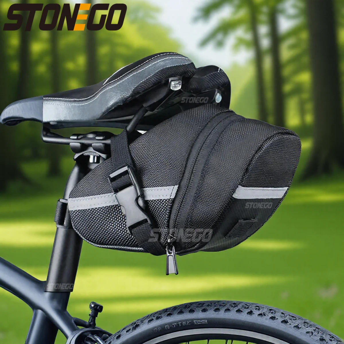 

Waterproof Shockproof Bike Saddle Bag Large Capacity Reflective Seatpost MTB Bicycle Bag Accessories