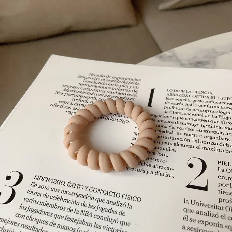 1 قطعة/المجموعة موضة جديدة مات الصلبة سلك الهاتف مطاطا رباط شعر متجمد دوامة الحبل شريط مطاطي الشعر التعادل تمتد عصابة رأس اللثة #5