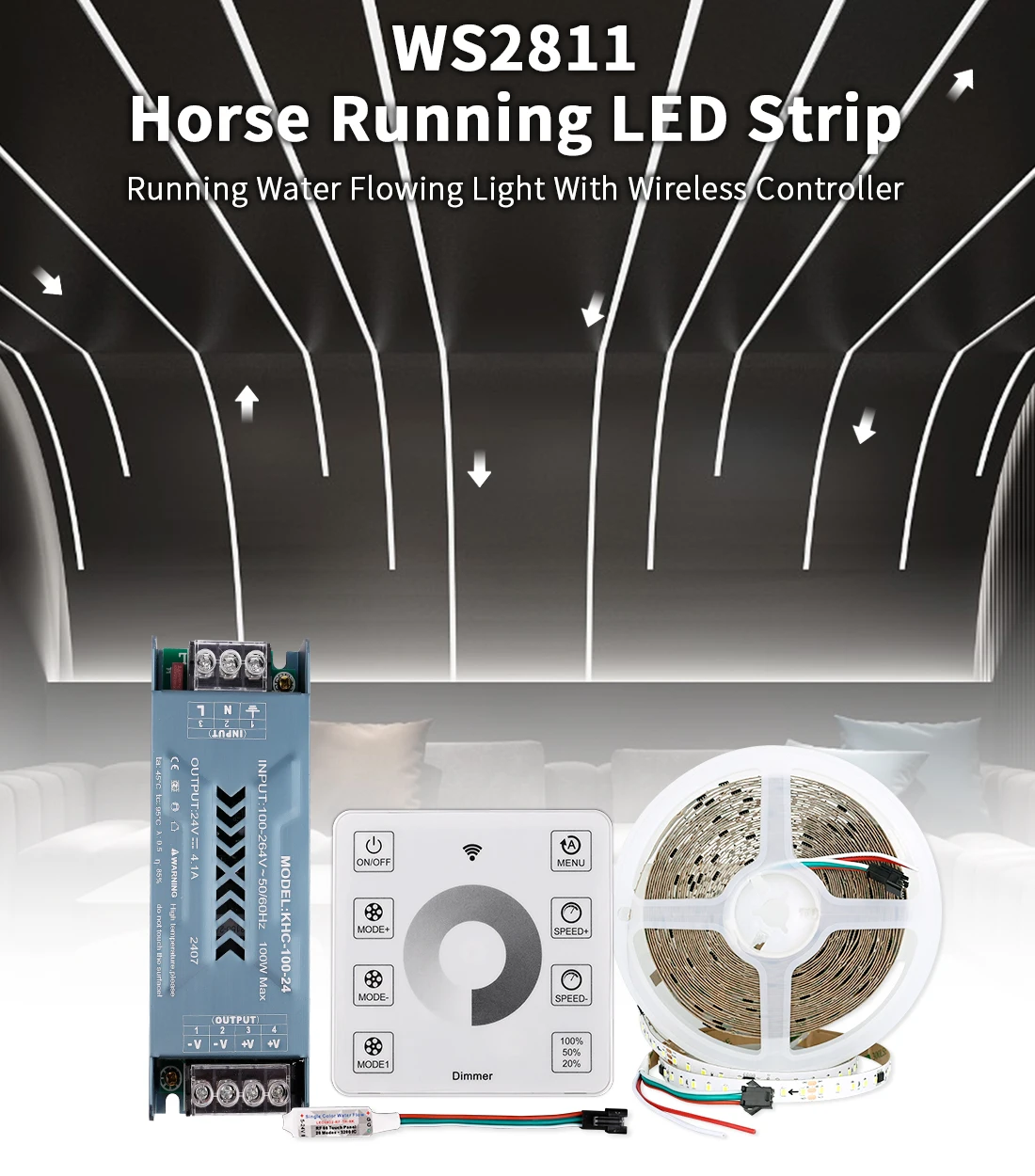 10m Lauflicht-LED-Streifen WS2811 SMD2835 120LEDs/m Pferderennen Pixel Adressierbare Flexible Lineare LED-Lichtband – Detail 1