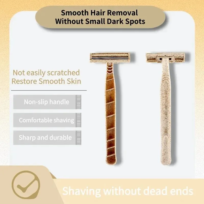 8pcs Manual Shaving Razor Eco-Friendly Biodegradable Shaving Tool Triple Blade Disposable Shaving Razor Portable Travel