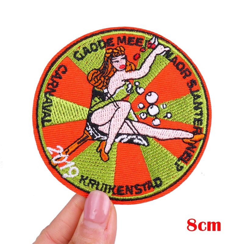 Nederland Kruikenstad embleem volledig geborduurde patch op kleding DIY Nederland carnaval opstrijkbare patches voor kledingdecoratie